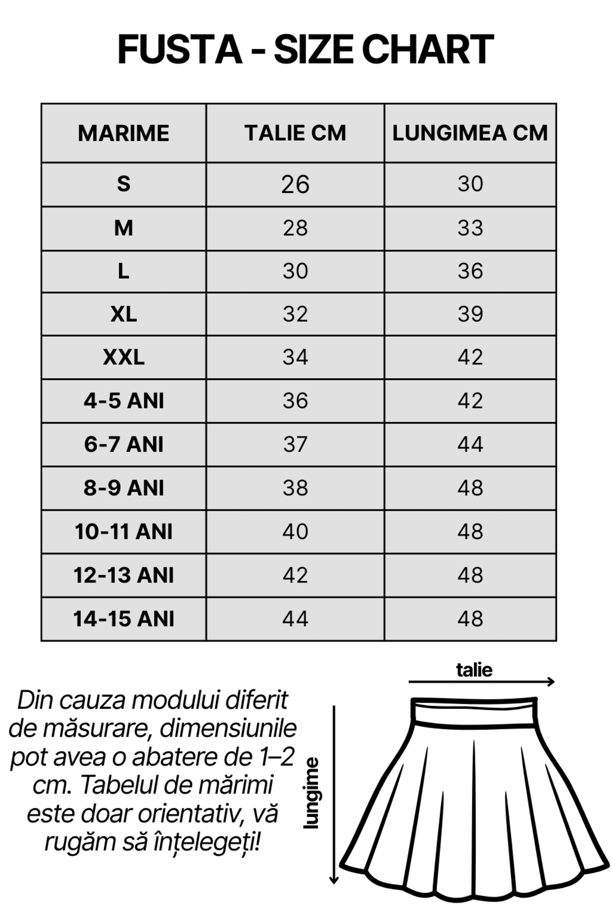 Junior - Fustă Neagră