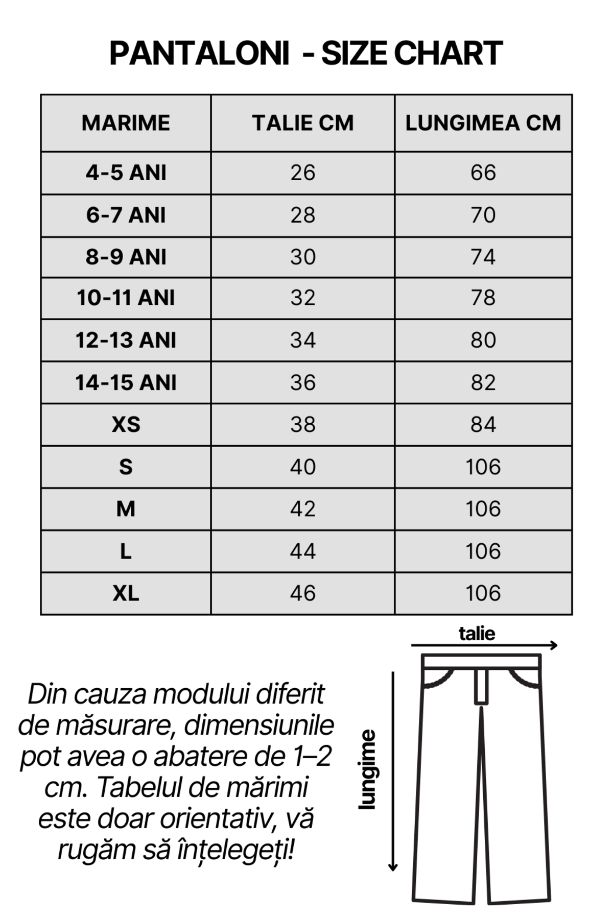 Junior Unisex - Pantaloni negri