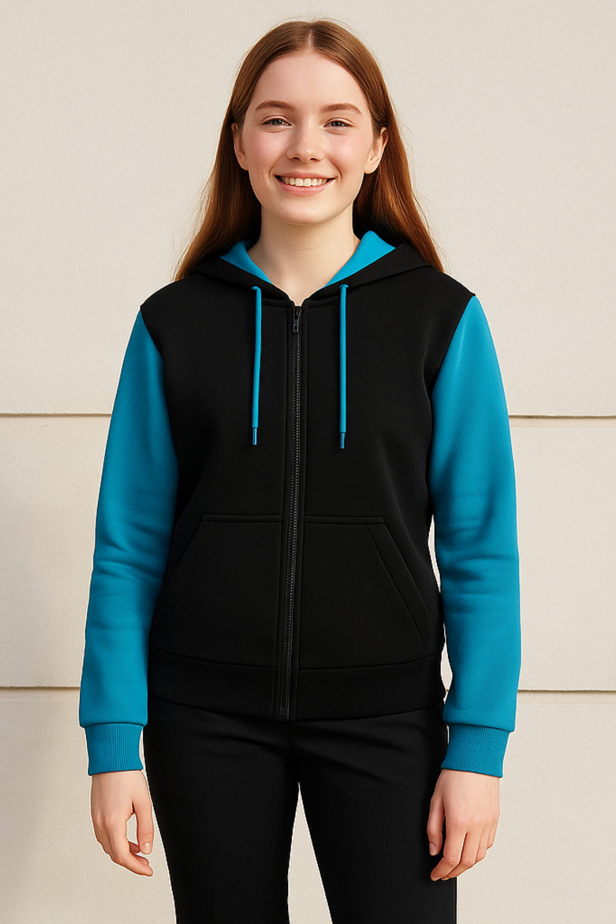 Adolescenți Unisex - Hanorac turcoaz 