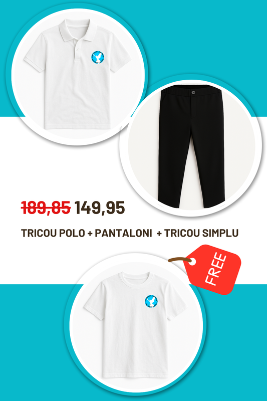 Adolescenți Unisex - Ioan Petrus 1 Tricou Polo + 1 Pantaloni + 1 Tricou Basic
